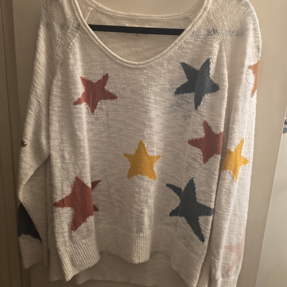 Colorful Star Pattern Women's Sweater
